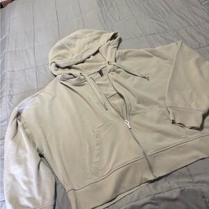 DKNY Light Tan Zip-Up Jacket